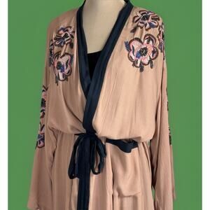 H&M Beaded Embroidered Duster Kimono | Boho Festival Layer | Maximalists |